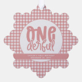 カスタム第1回バースデーキュートパステルピンクオンダーフル オーナメントカード (裏面)