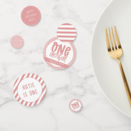 カスタム第1回バースデーキュートパステルピンクオンダーフル コンフェッティ