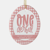 カスタム第1回バースデーキュートパステルピンクオンダーフル セラミックオーナメント (右)