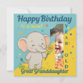 カスタム第1回バースデーゾウ甘いフォトカード カード (正面)