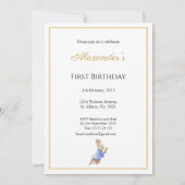 カスタム第1回誕生日ピーターとジョセフィーヌバニー 招待状 (裏面)