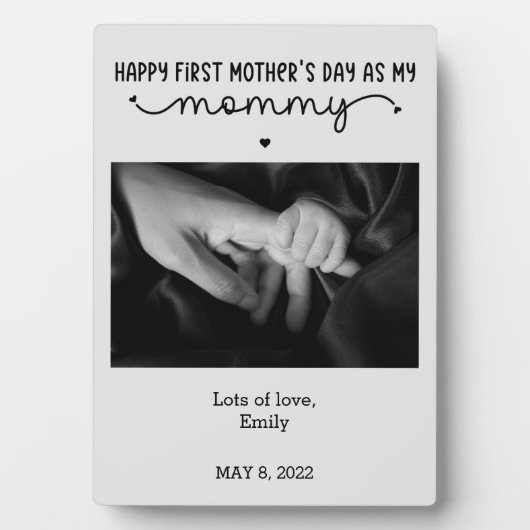 カスタム第1母の日の写真かわいいミニマリスト フォトプラーク (正面)