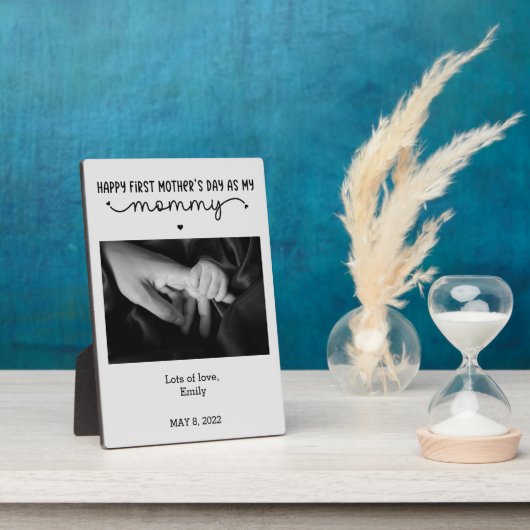 カスタム第1母の日の写真かわいいミニマリスト フォトプラーク (側面)