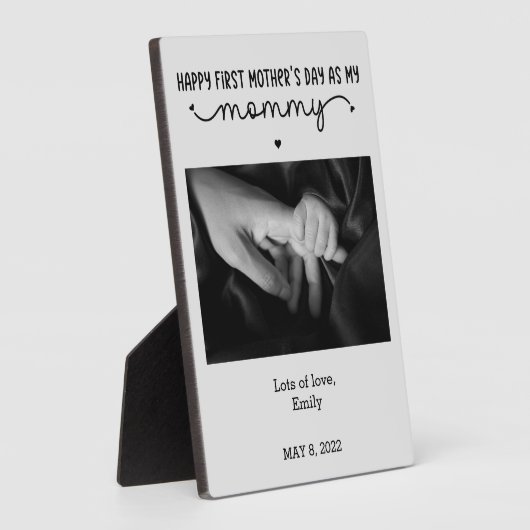 カスタム第1母の日の写真かわいいミニマリスト フォトプラーク (側面)