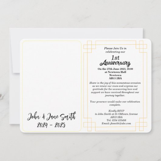 カスタム第1紙結婚周年記念招待状 シーズンカード (正面)