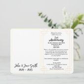 カスタム第1紙結婚周年記念招待状 シーズンカード (スタンド正面)