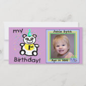 カスタム第1誕生日フォトカード 案内状 (正面)