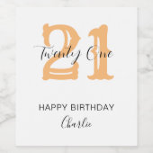 カスタム第10回21日30日40日50日60歳の誕生日パーティー ワインラベル (シングルラベル)