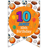 カスタム第10誕生日スポーツテーマ バンティングフラッグ (第1の旗)