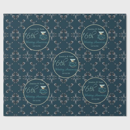 カスタム第16回結婚記念サイリーフローラ ラッピングペーパー (フラット)