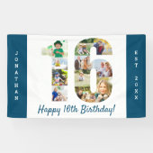 カスタム第16回誕生日パーティー写真コラージュ 横断幕 (横)