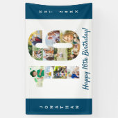 カスタム第16回誕生日パーティー写真コラージュ 横断幕 (縦)