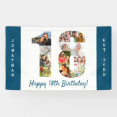 カスタム第18回誕生日パーティー写真コラージュ 横断幕 (横)