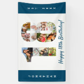 カスタム第18回誕生日パーティー写真コラージュ 横断幕 (縦)