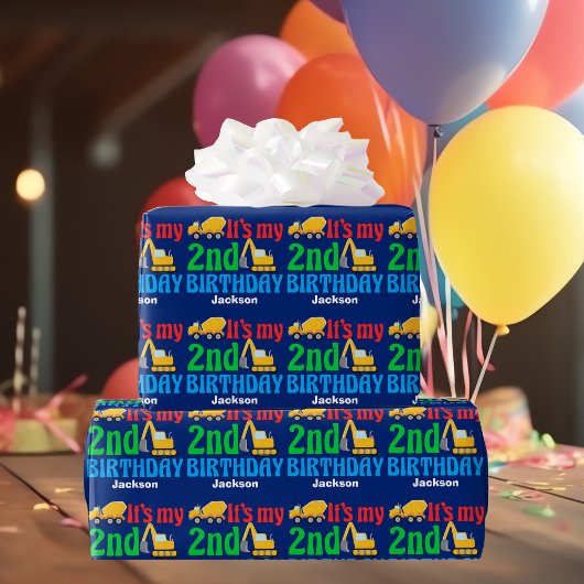 カスタム第2バースデーボーイ建築車 ラッピングペーパー