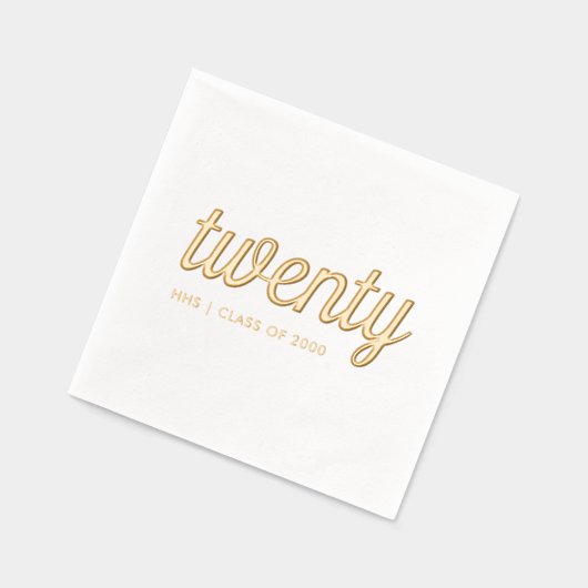 カスタム第20懇親会ゴールドフォイルモダンナプキンス 箔ナプキン (左)