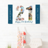 カスタム第21回誕生日パーティーフォトコラージュ 横断幕 (インサイチュ)
