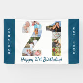 カスタム第21回誕生日パーティーフォトコラージュ 横断幕 (横)