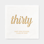 カスタム第30懇親会ゴールドフォイルモダンナプキンス 箔ナプキン (正面)