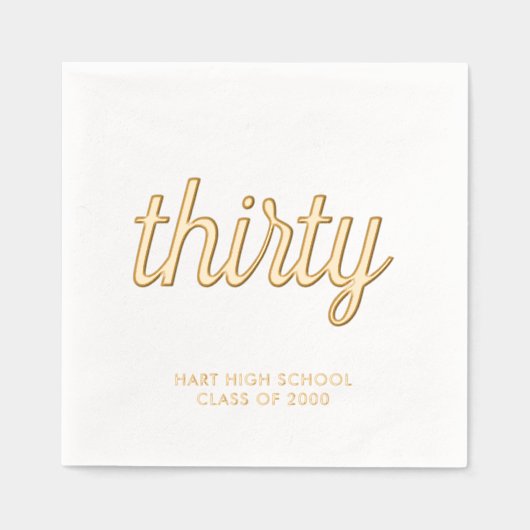 カスタム第30懇親会ゴールドフォイルモダンナプキンス 箔ナプキン (正面)