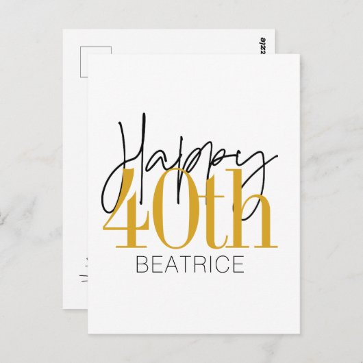 カスタム第40回ハッピーバースデーカード ポストカード (正面/裏面)