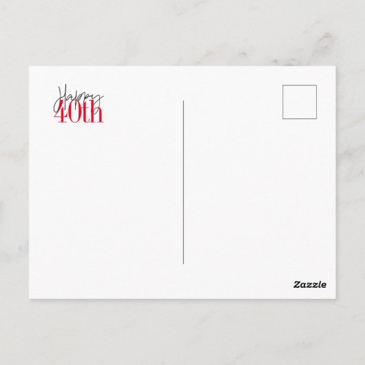 カスタム第40回ハッピーバースデーカード ポストカード (裏面)