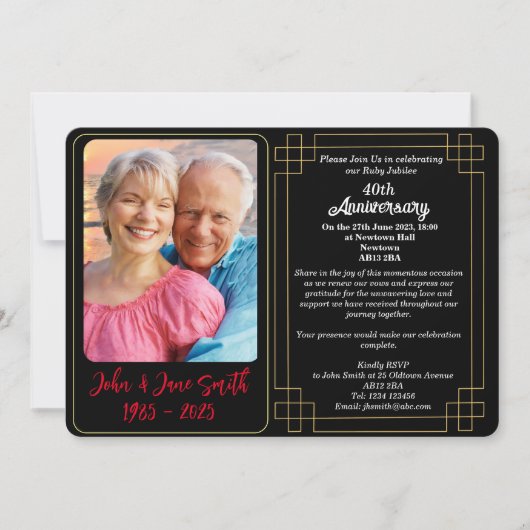 カスタム第40回ルビージュビリー記念招待状 シーズンカード (正面)