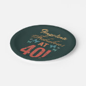 カスタム第40回誕生日おめでたい ペーパープレート (アングル)