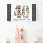 カスタム第40回誕生日パーティーフォトコラージュ 横断幕 (インサイチュ)