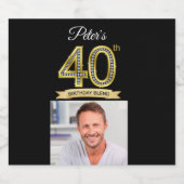 カスタム第40回誕生日パーティーミニ酒好きラベル リキュールボトルラベル (シングルラベル)