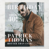 カスタム第40回誕生日パーティー誌カバー応援 ワインラベル (シングルラベル)