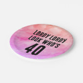 カスタム第40回誕生日水彩絞り染め ペーパープレート (アングル)