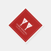 カスタム第40回Rubyの結婚記念日ガラス スタンダードカクテルナプキン (角)