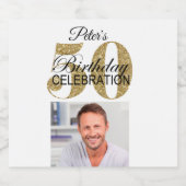 カスタム第50回誕生日パーティーミニリカーお気に入りラベル リキュールボトルラベル (シングルラベル)