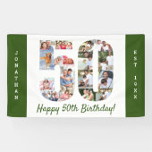 カスタム第50回誕生日パーティー写真コラージュ 横断幕 (横)