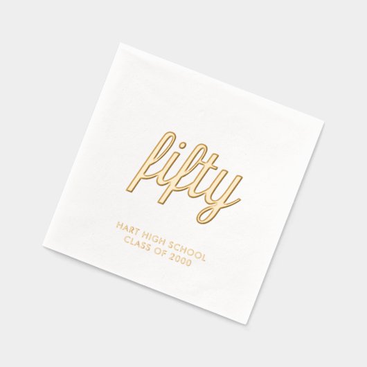 カスタム第50懇親会ゴールドフォイルモダンナプキンス 箔ナプキン (左)