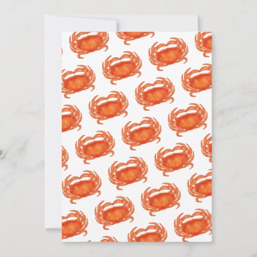 カスタム第50誕生日水カラガニシーフードパン 招待状 (裏面)