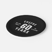 カスタム第60の結婚記念日のパーティー ペーパープレート (アングル)