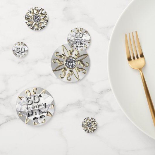 カスタム第60回ダイヤモンド記念日テーブル紙吹雪 コンフェッティ (グループ)