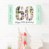 カスタム第60回誕生日パーティー写真コラージミント 横断幕 (インサイチュ)