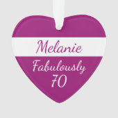 カスタム第70誕生日ファブリー70ピンクオーナメント オーナメント (正面)