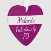 カスタム第70誕生日ファブリー70ピンクオーナメント オーナメント (正面)