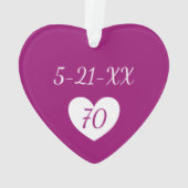 カスタム第70誕生日ファブリー70ピンクオーナメント オーナメント (裏面)
