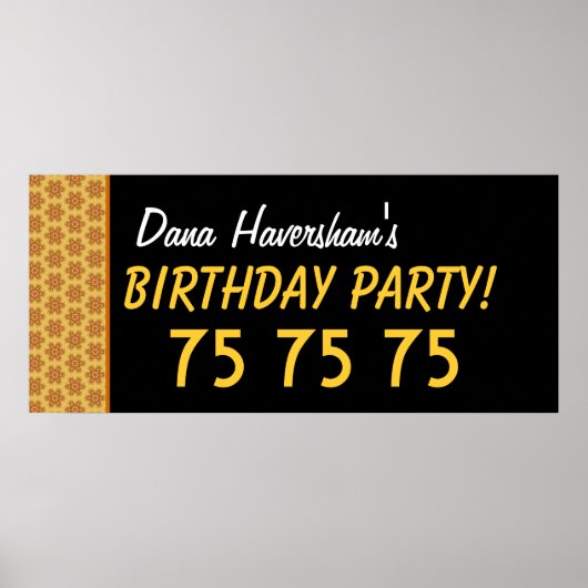 カスタム第75誕生日または任意の年の金ゴールド星 ポスター (正面)