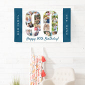 カスタム第90回バースデーパーティー写真コラージュ 横断幕 (インサイチュ)