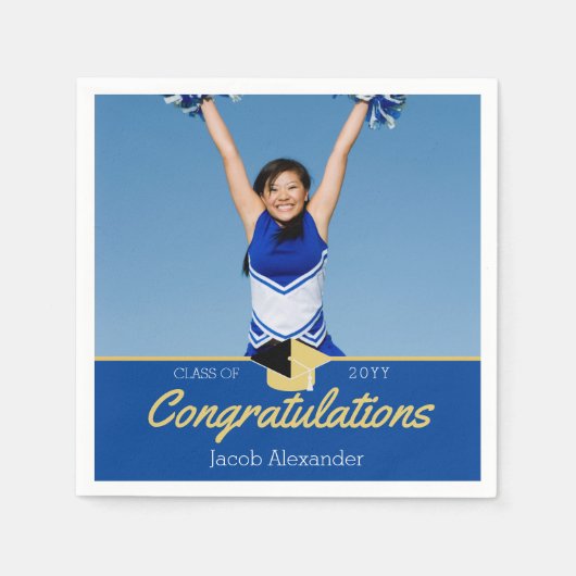 カスタム等写真学校卒業 スタンダードカクテルナプキン (正面)