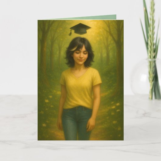 カスタム等級化カード女性黒髪 サンキューカード (正面)