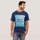 カスタム節水テキスト青基本ダークTシャツ Tシャツ (正面フル)