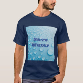 カスタム節水テキスト青基本ダークTシャツ Tシャツ