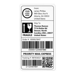 カスタム簡単の追跡バーコード出荷 ラベル